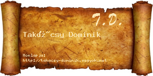 Takácsy Dominik névjegykártya