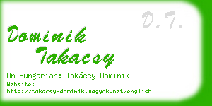 dominik takacsy business card